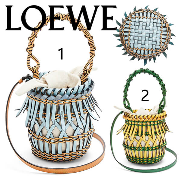 【 ロエベ】フリンジ バケットバッグ 偽物 スモール カーフ A546C19X05